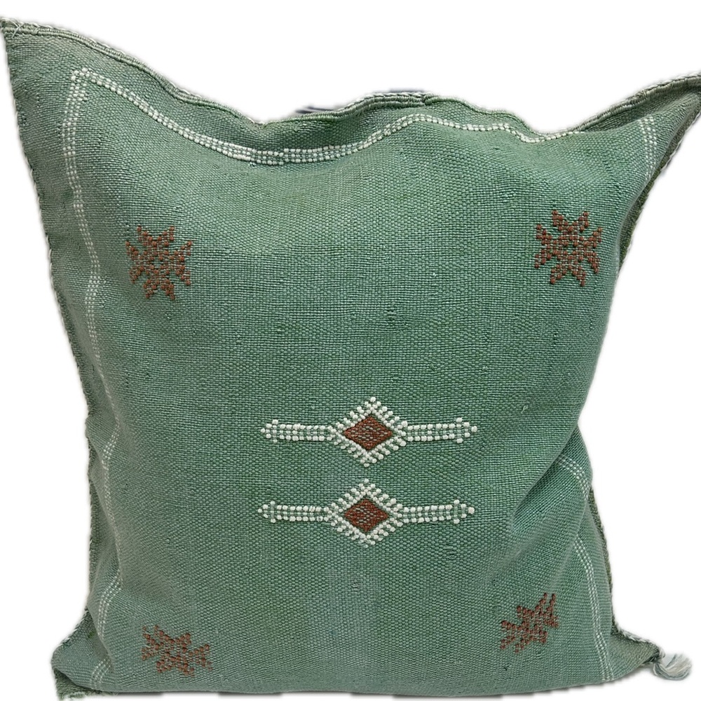 Moroccan cactus silk sabra pillow cover green 21x19